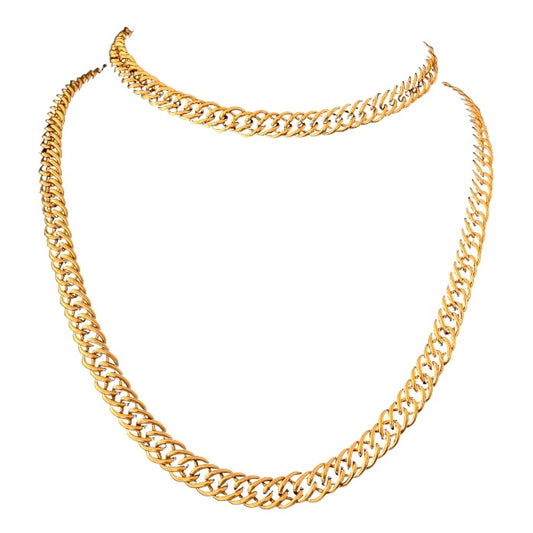 1980s Monet Gold Plated Long Curb Chain Necklace