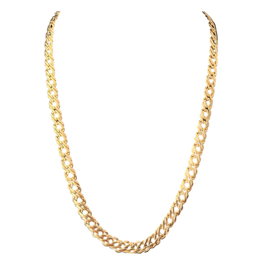1980s Gold Plated Double Curb Link Chain Necklace