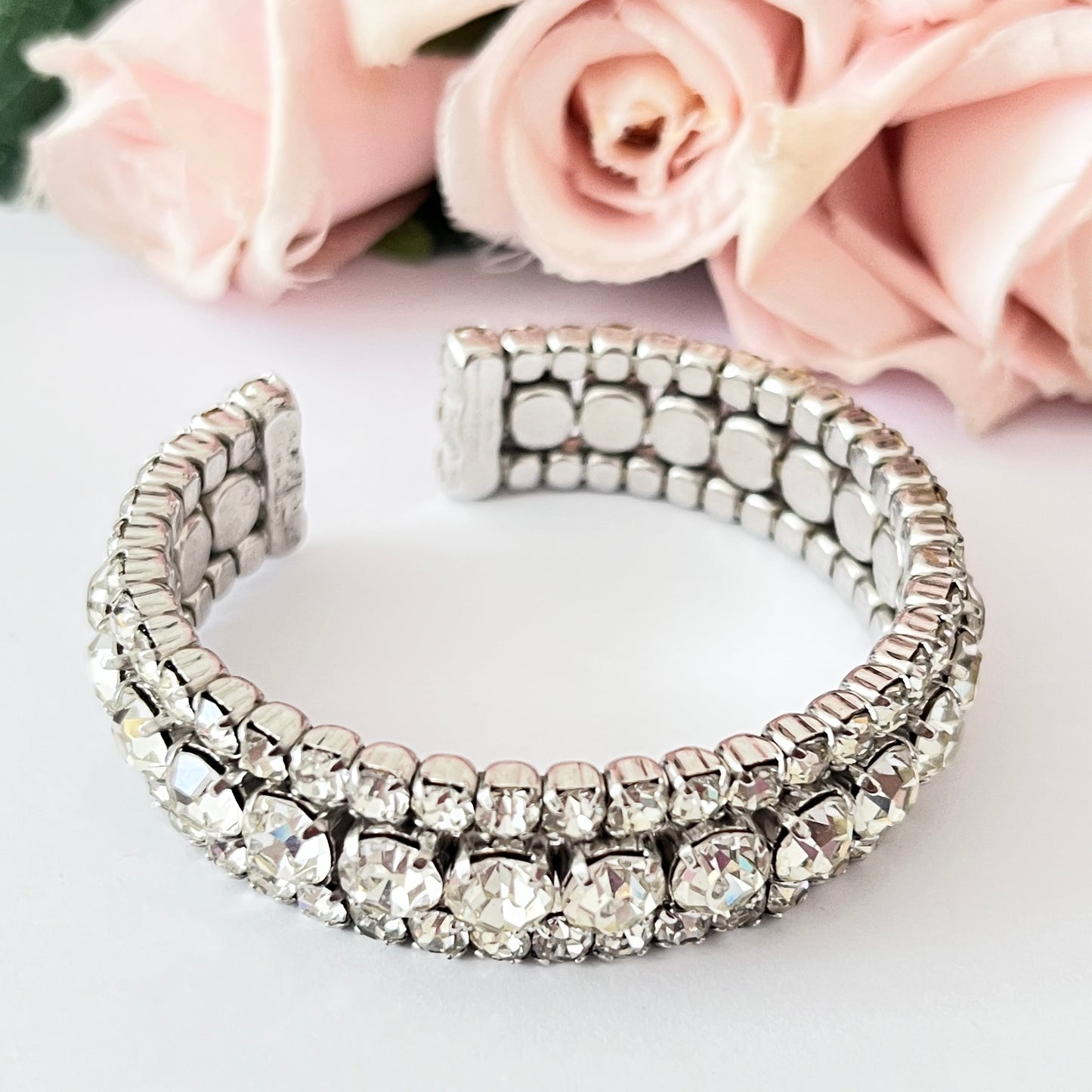 1950s Diamanté Sparkly Cuff Bracelet