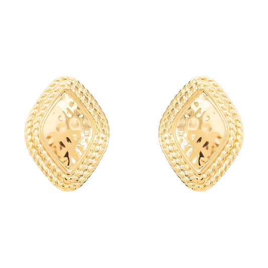 14k Gold Plated Large Statement Pierced Earrings