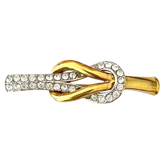 1980s Attwood & Sawyer Gold Plated Diamanté Brooch