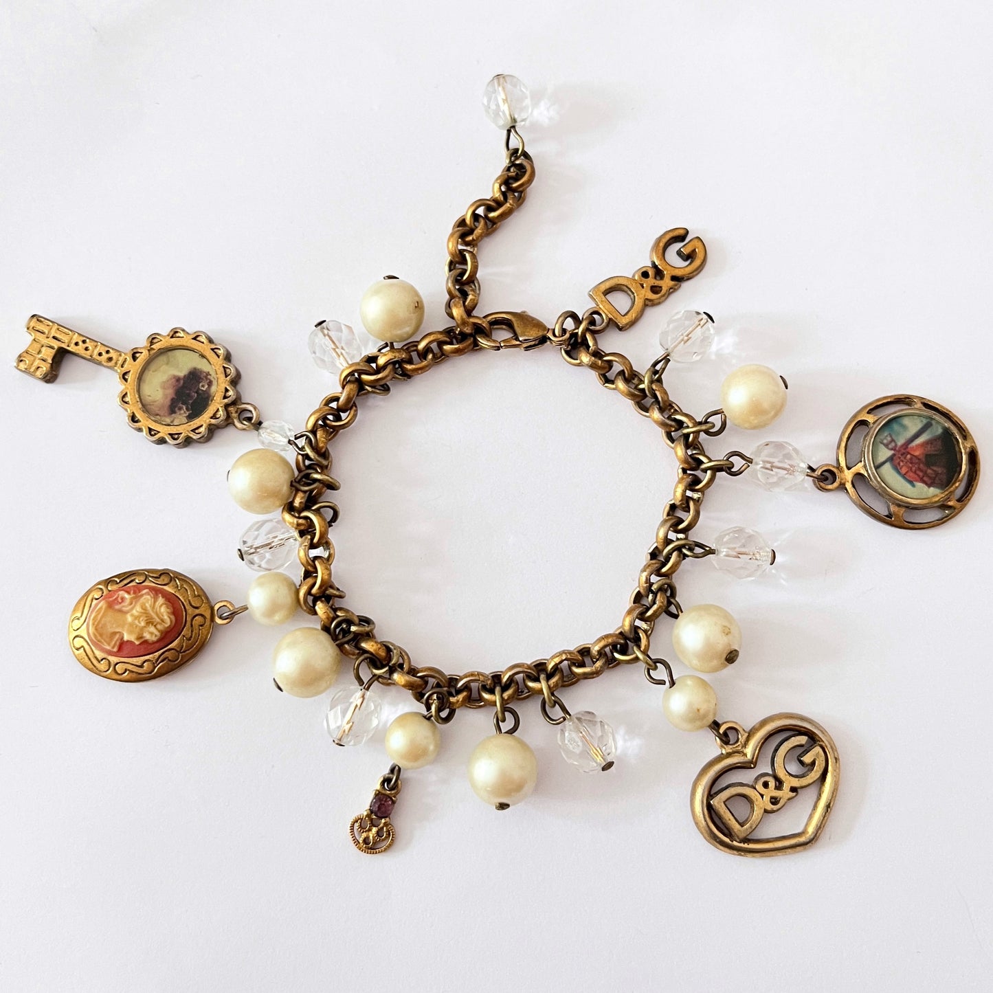 1990s Dolce & Gabbana Victorian Style Charm Bracelet