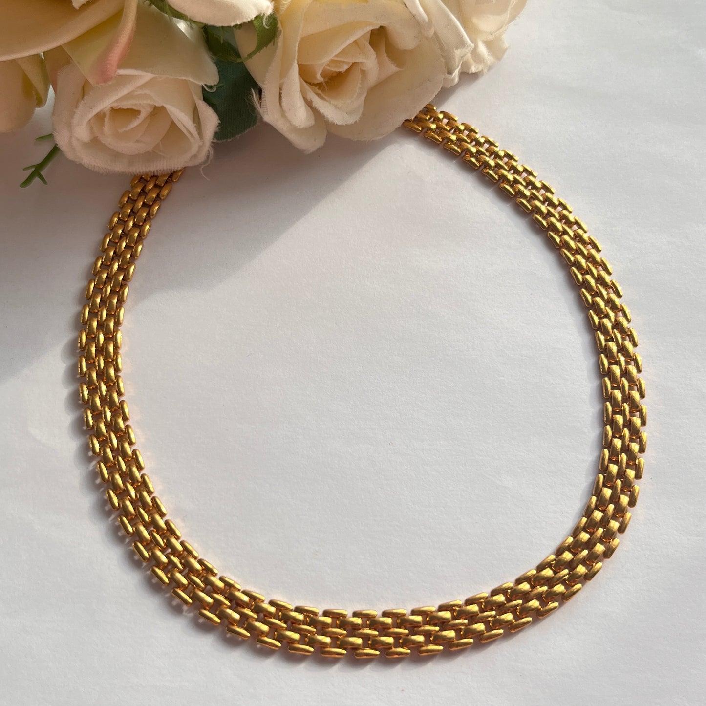 1980s Napier Gold Plated Statement Collar Necklace