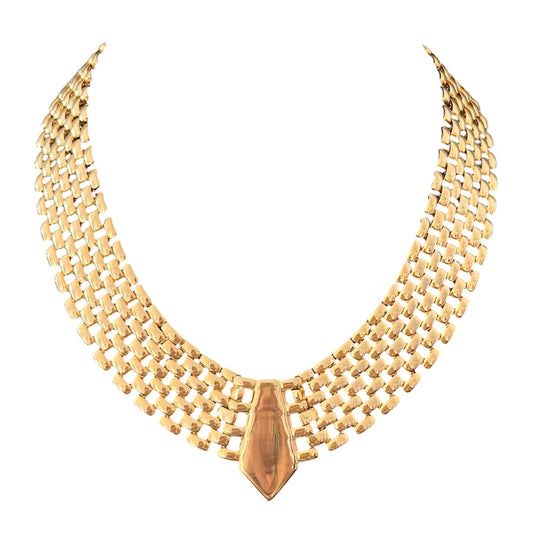 1980s Gold Plated Statement Collar Necklace