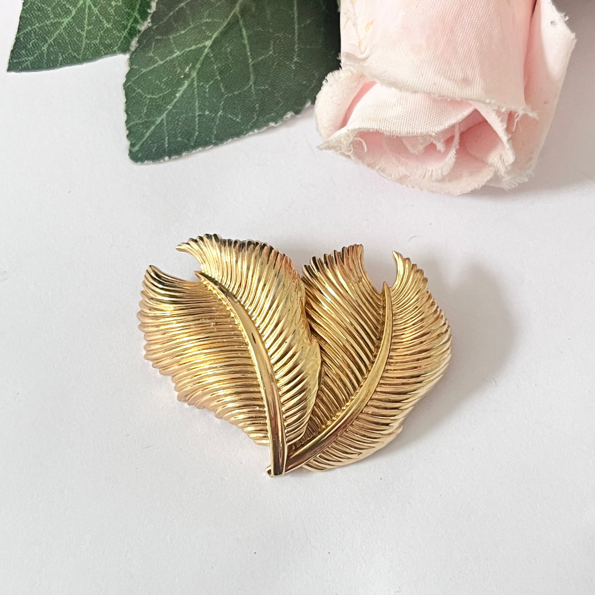 1968 Grossé Gold Plated Leaf Brooch