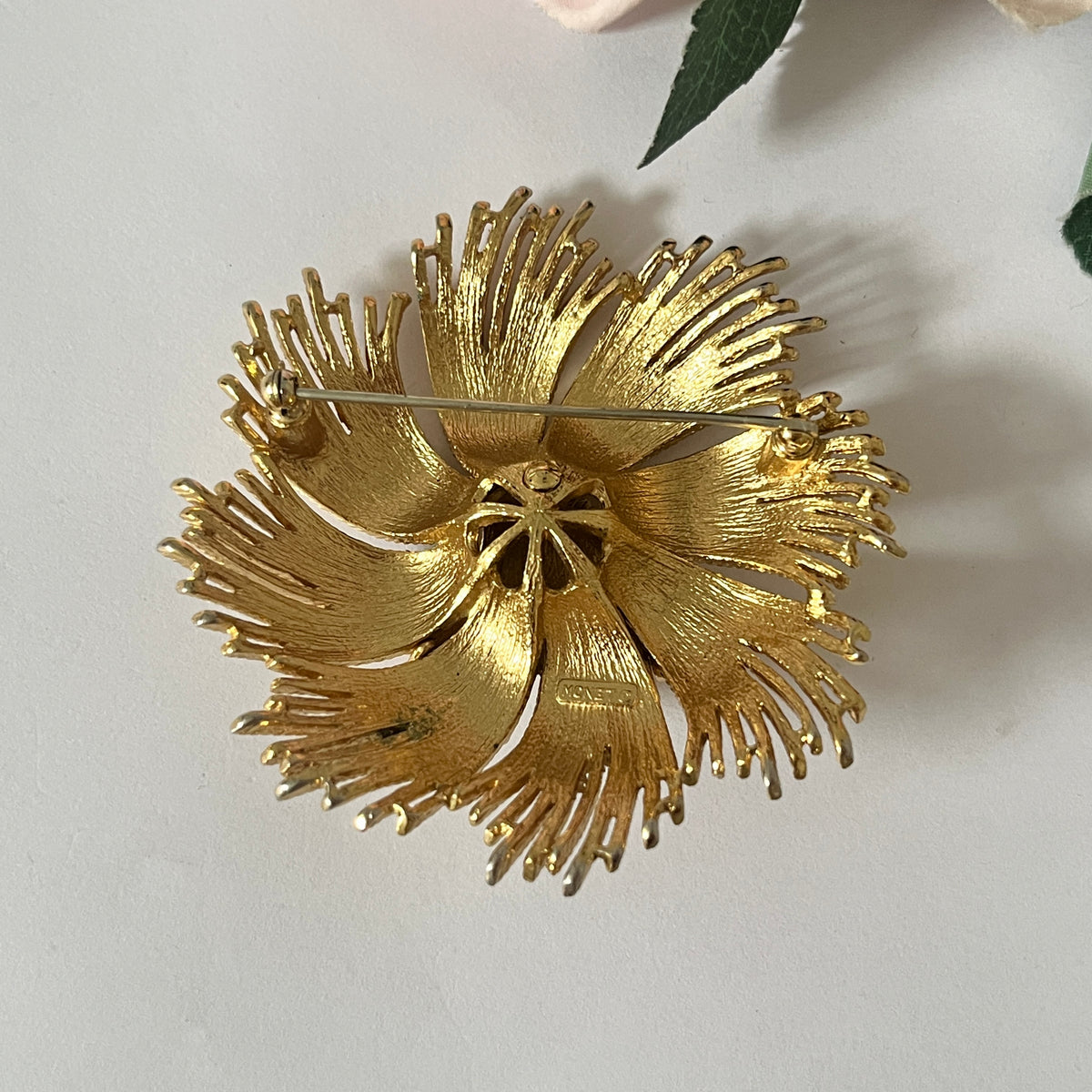 1980s Monet Large Gold Plated Brooch