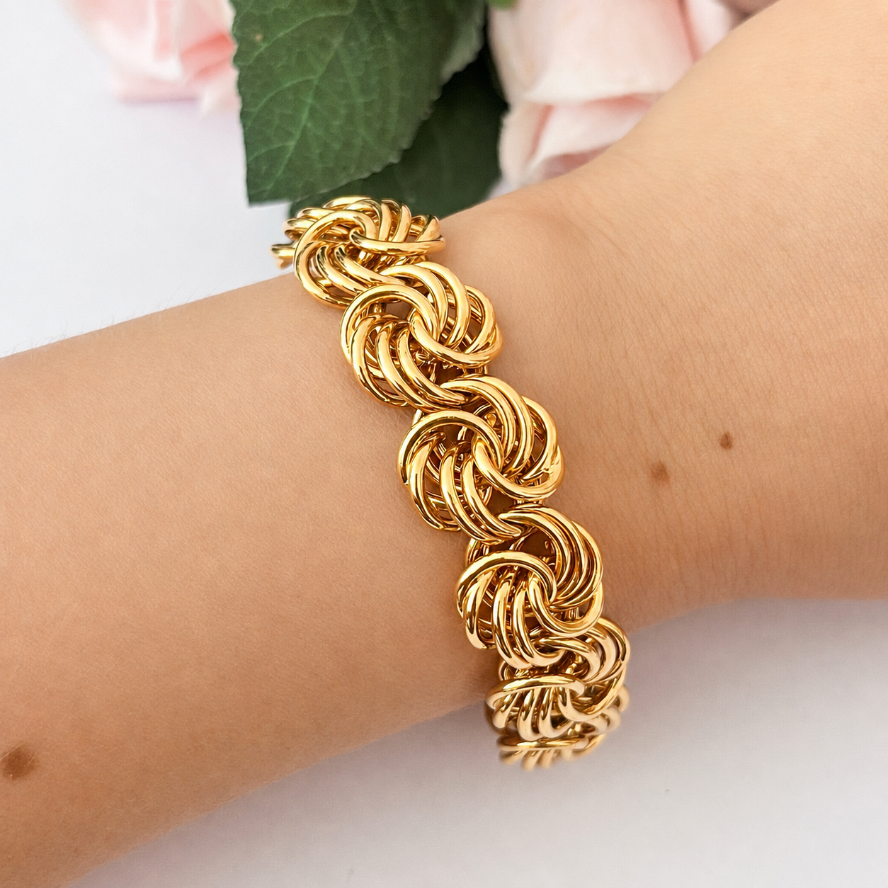 1980s Gold Plated Chain Bracelet