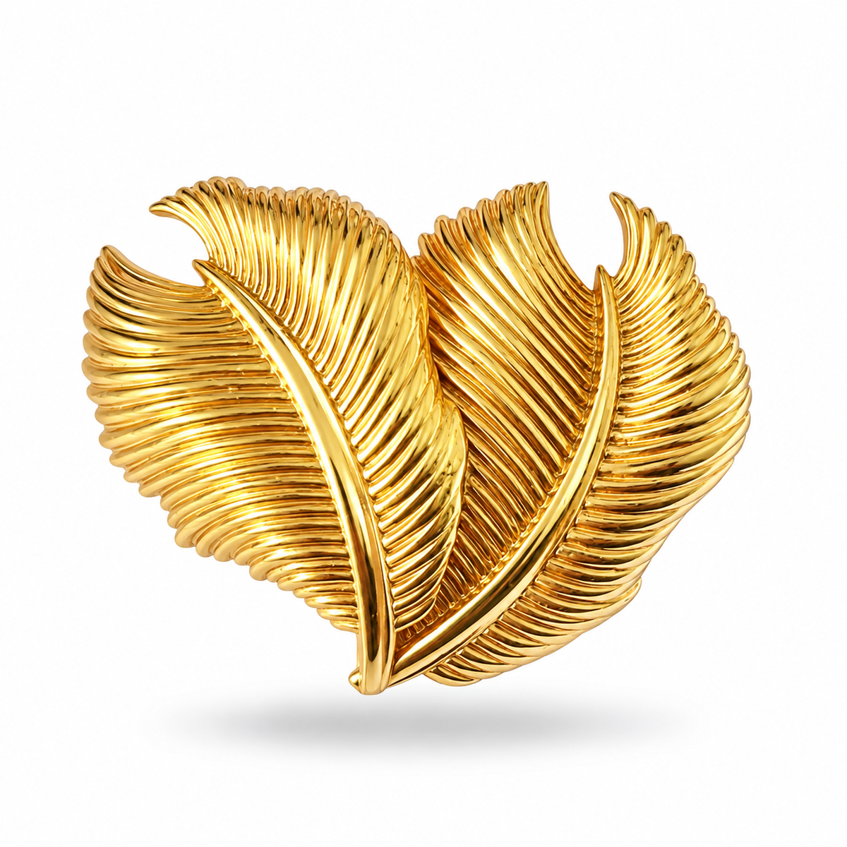 1968 Grossé Gold Plated Leaf Brooch
