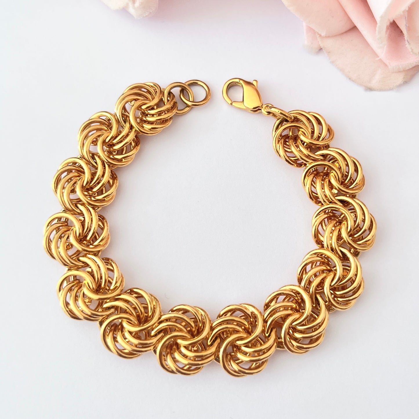 1980s Gold Plated Chain Bracelet