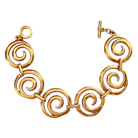 1960s Napier Gold Plated Swirl Chain Bracelet