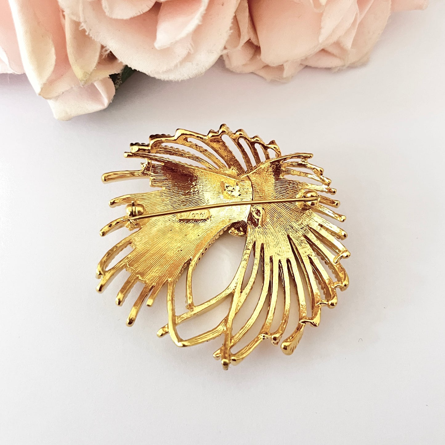 1980s Monet Gold Plated Bow Brooch