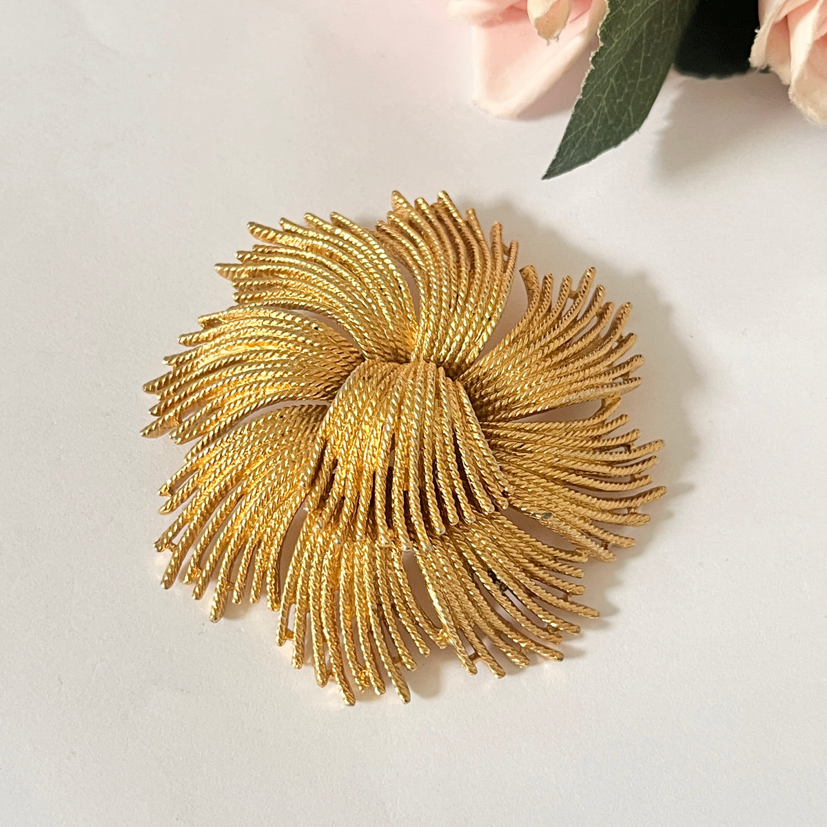 1980s Monet Large Gold Plated Brooch