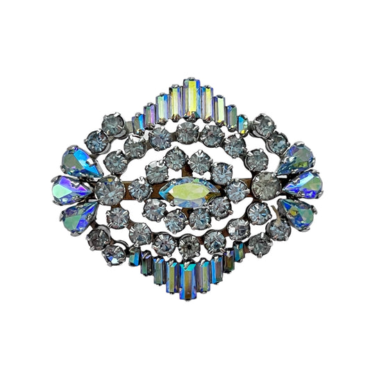 1950s Mermaid Blue Aurora Borealis Brooch