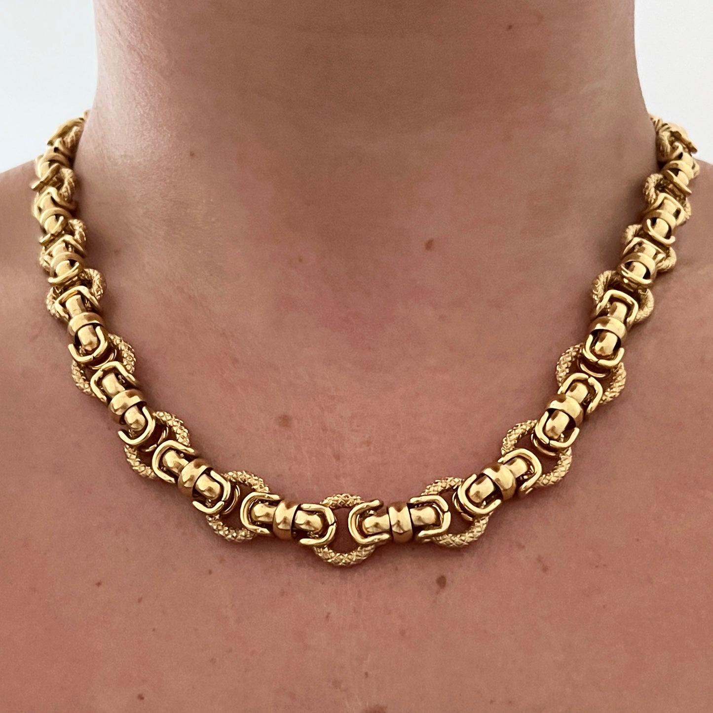 1980s Gold Plated Statement Chain Necklace