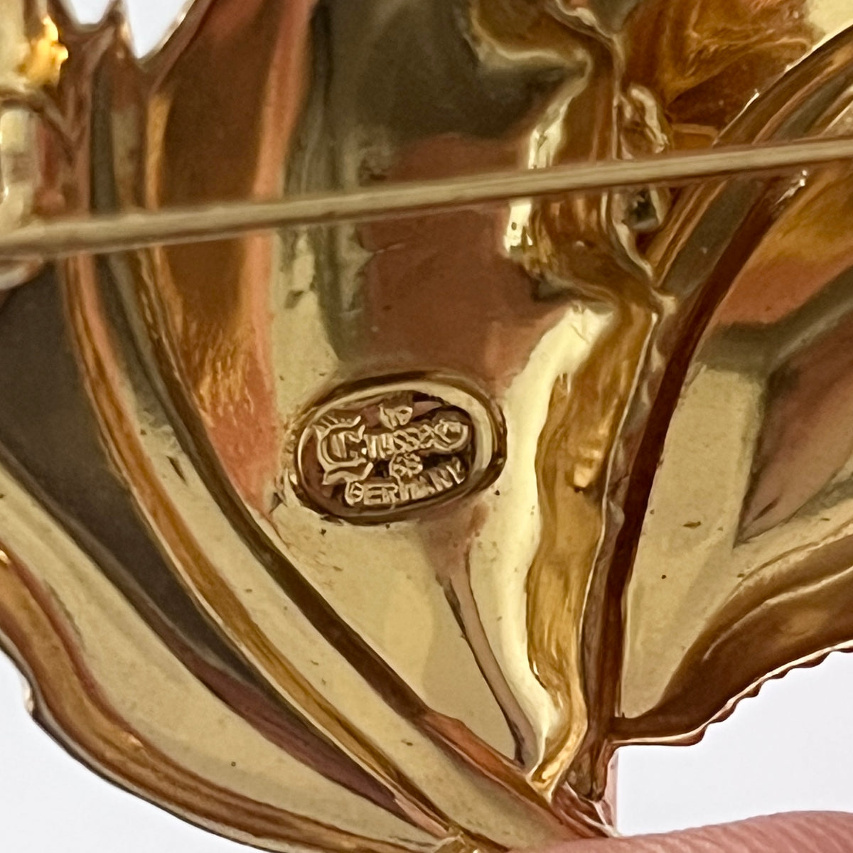 1968 Grossé Gold Plated Leaf Brooch