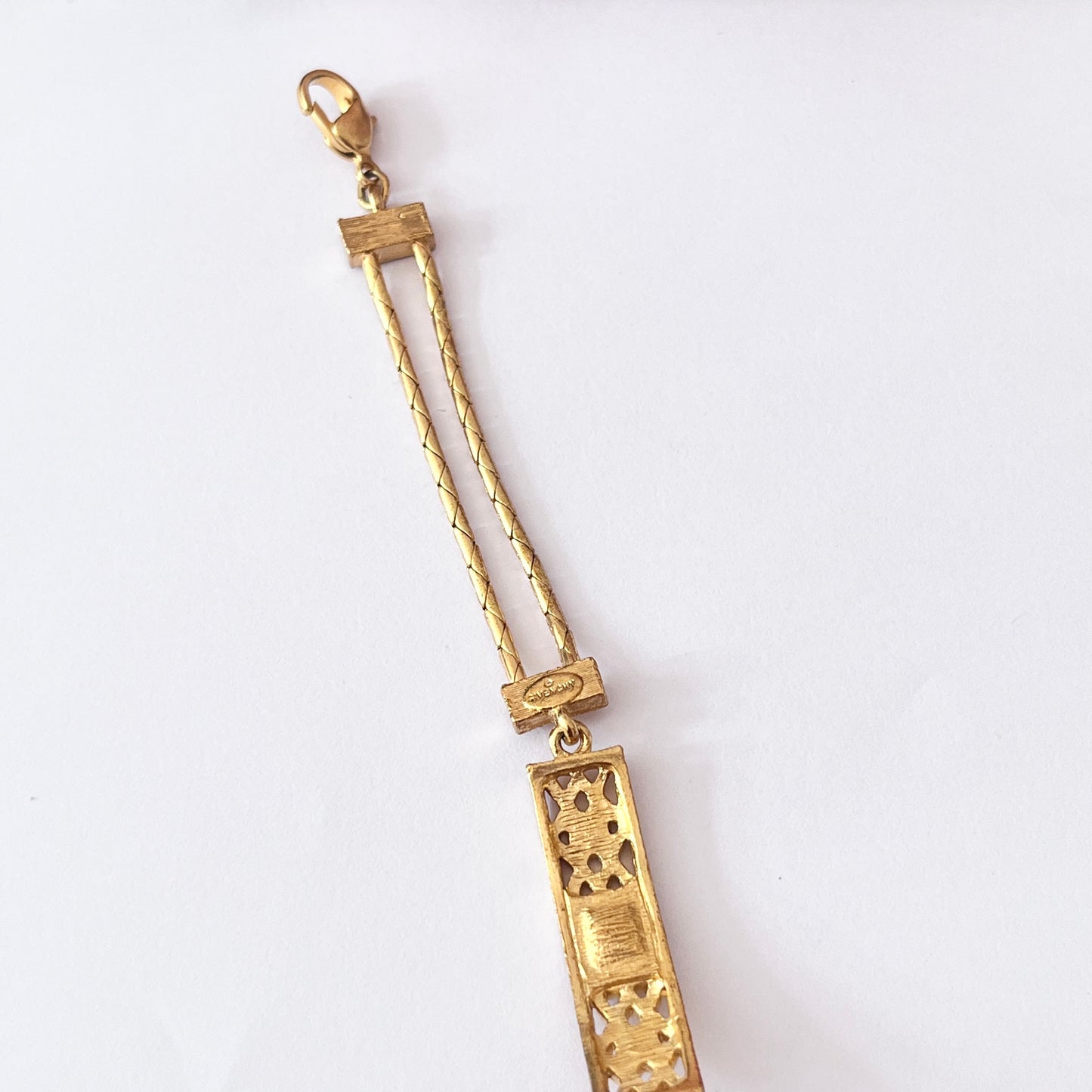1980s Givenchy Gold Plated Diamanté Chain Bracelet