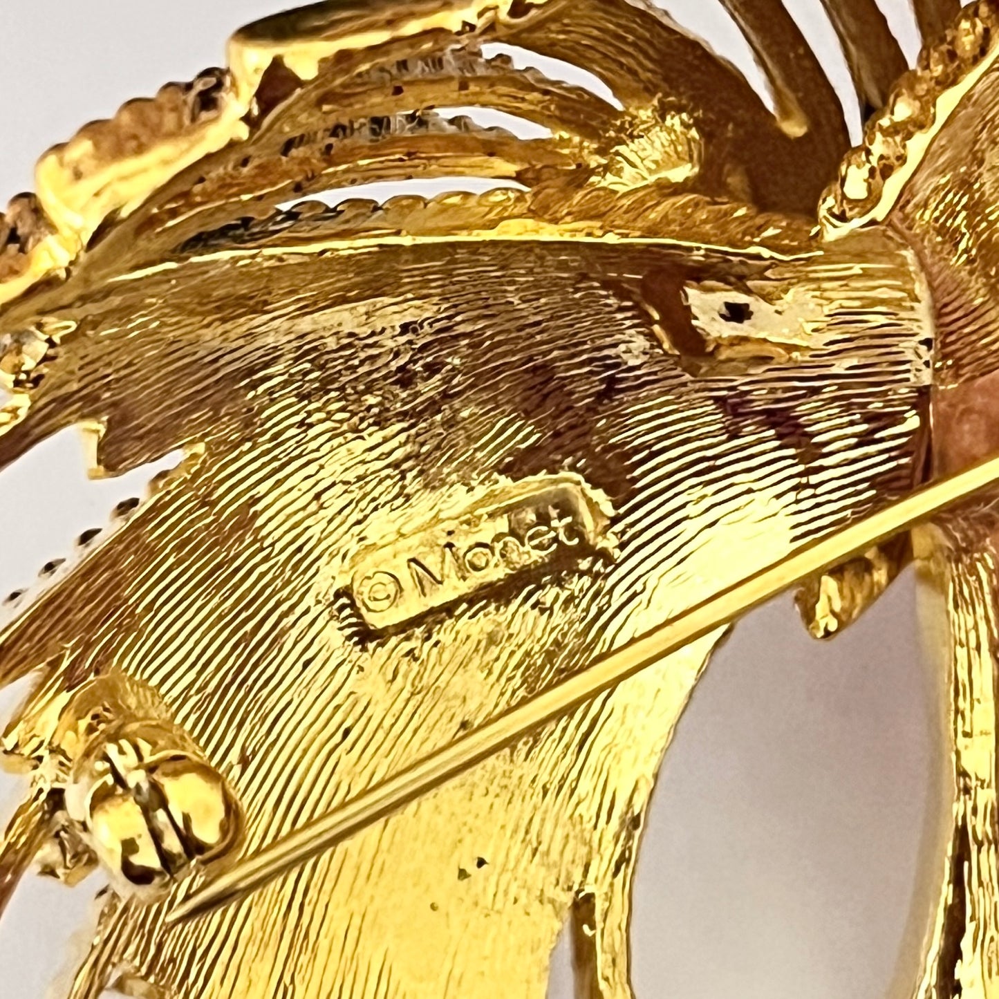 1980s Monet Gold Plated Bow Brooch