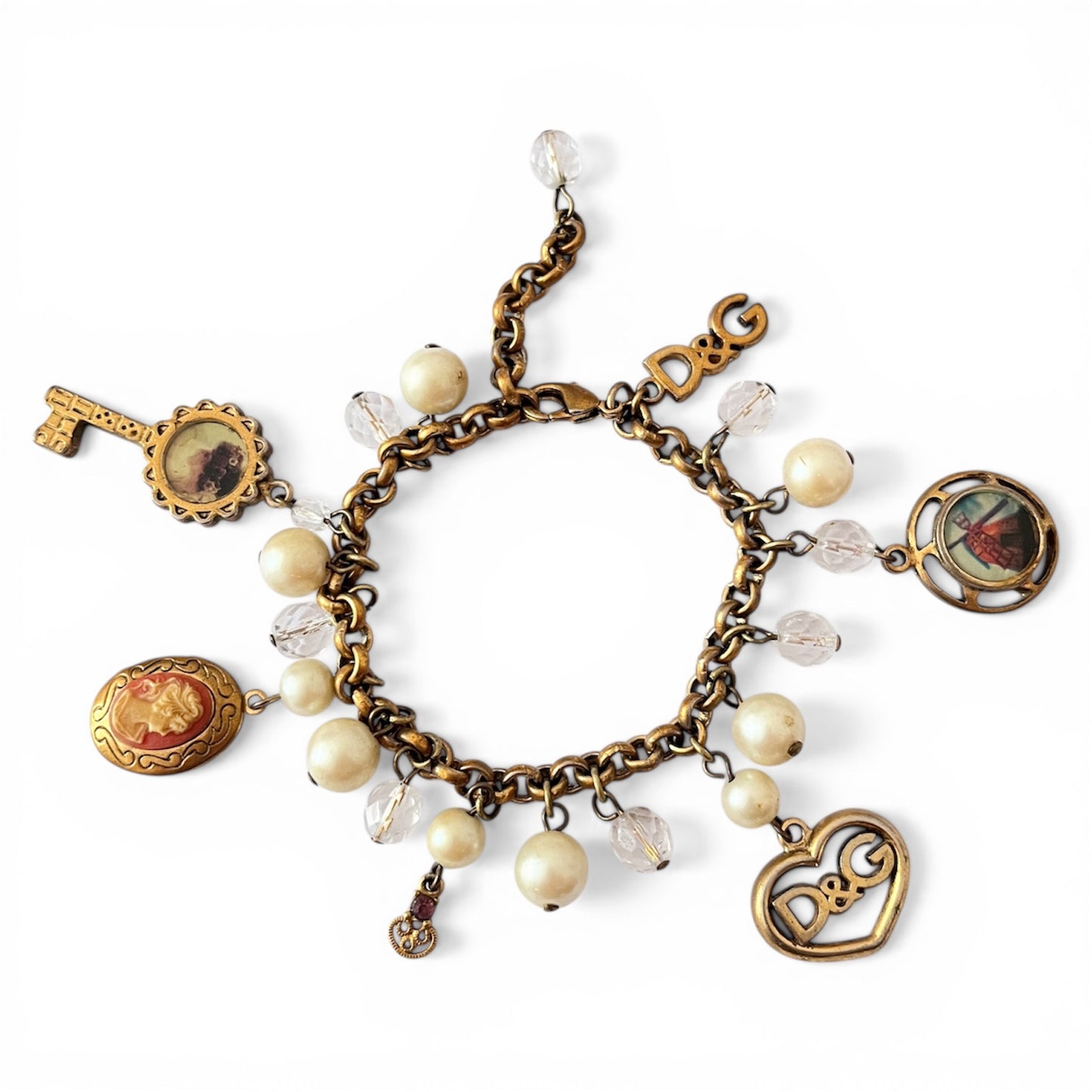 1990s Dolce & Gabbana Victorian Style Charm Bracelet