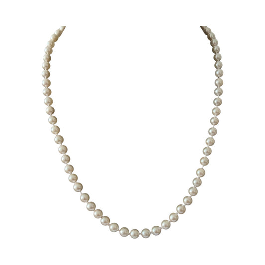 1980s Freshwater Pearl Sterling Silver Clasp Necklace