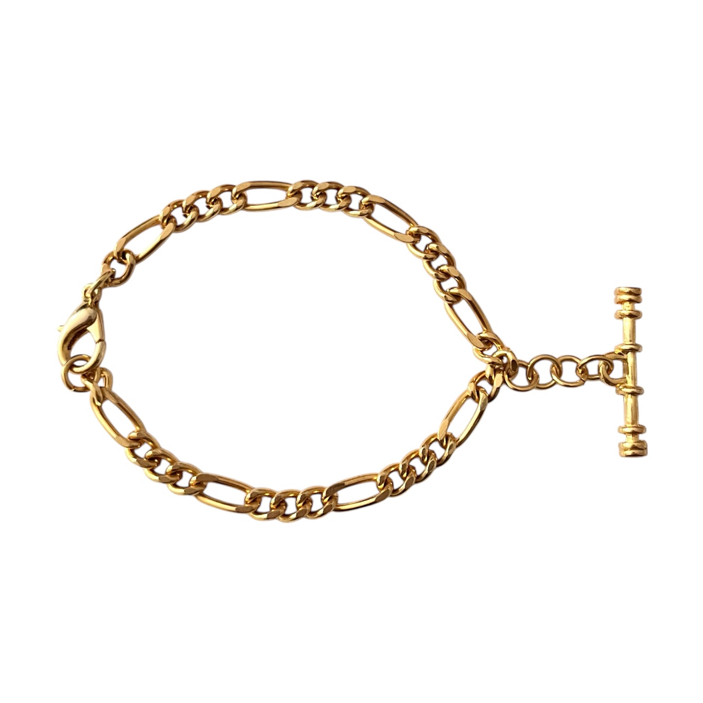 1980s Gold Plated T-Bar Chain Bracelet