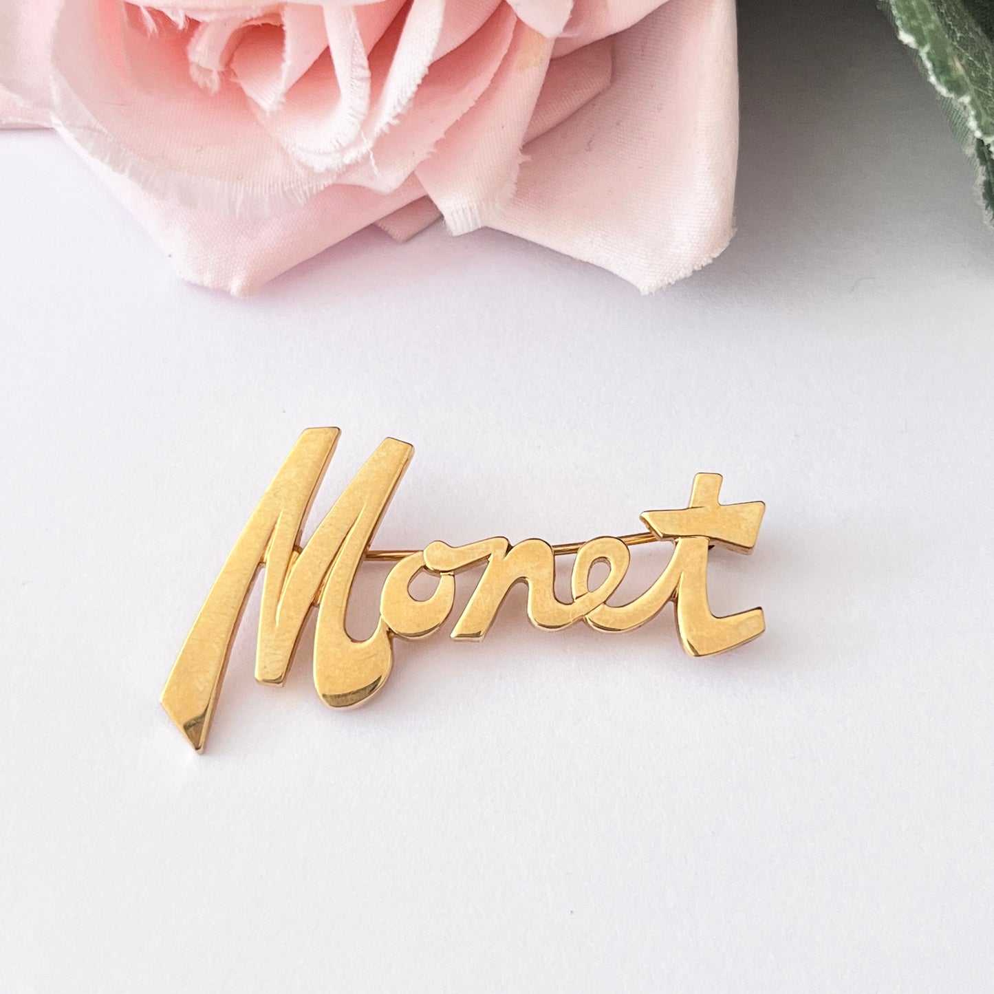 1980s Monet Gold Plated Brooch