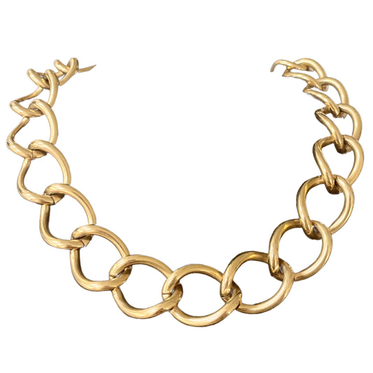1980s Monet Gold Plated Chunky Chain Necklace