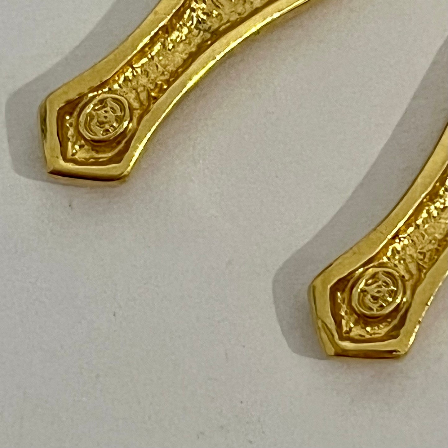 1980s Bergdorf Goodman Gold Plated Dangly Pierced Earrings