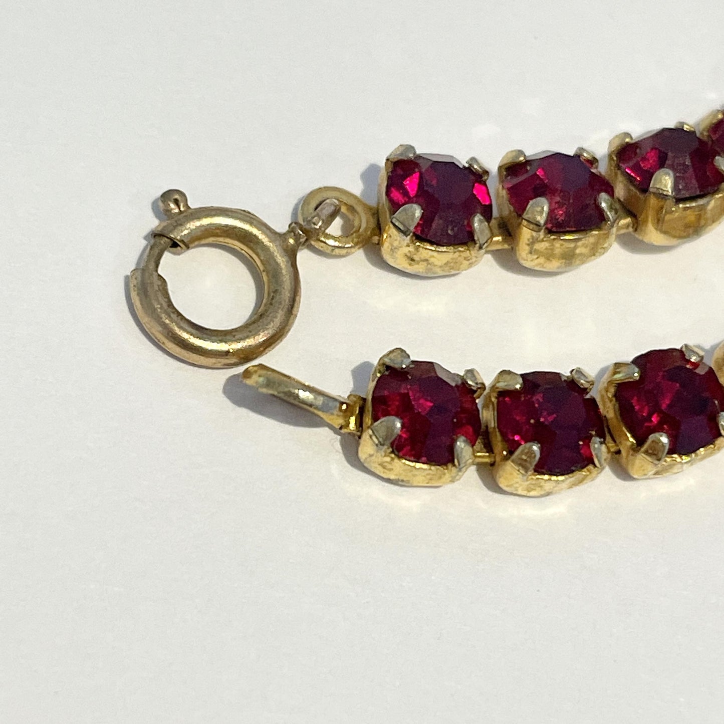 1950s Ruby Red Sparkling Necklace