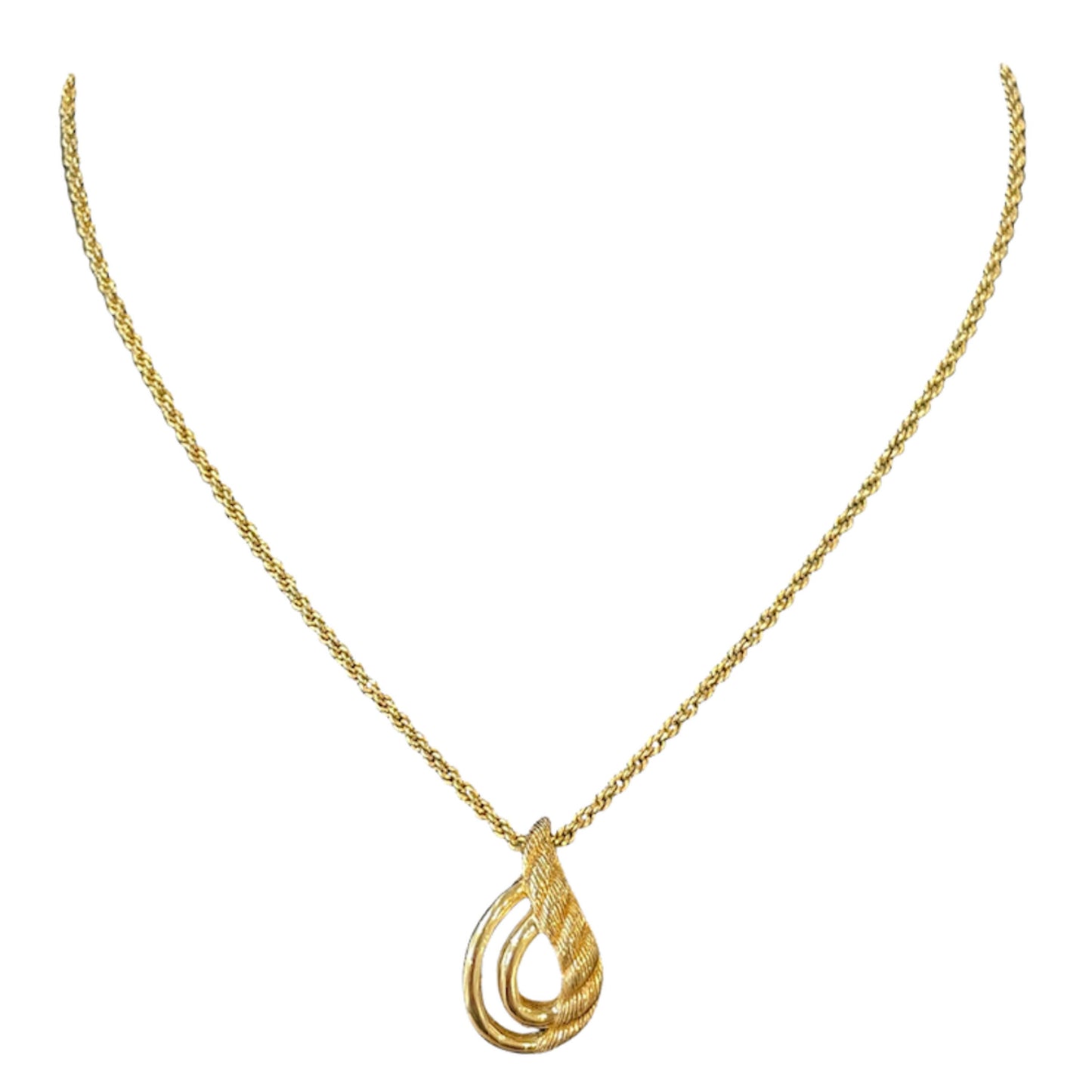 1980s Dior Gold Plated Love Knot Pendant