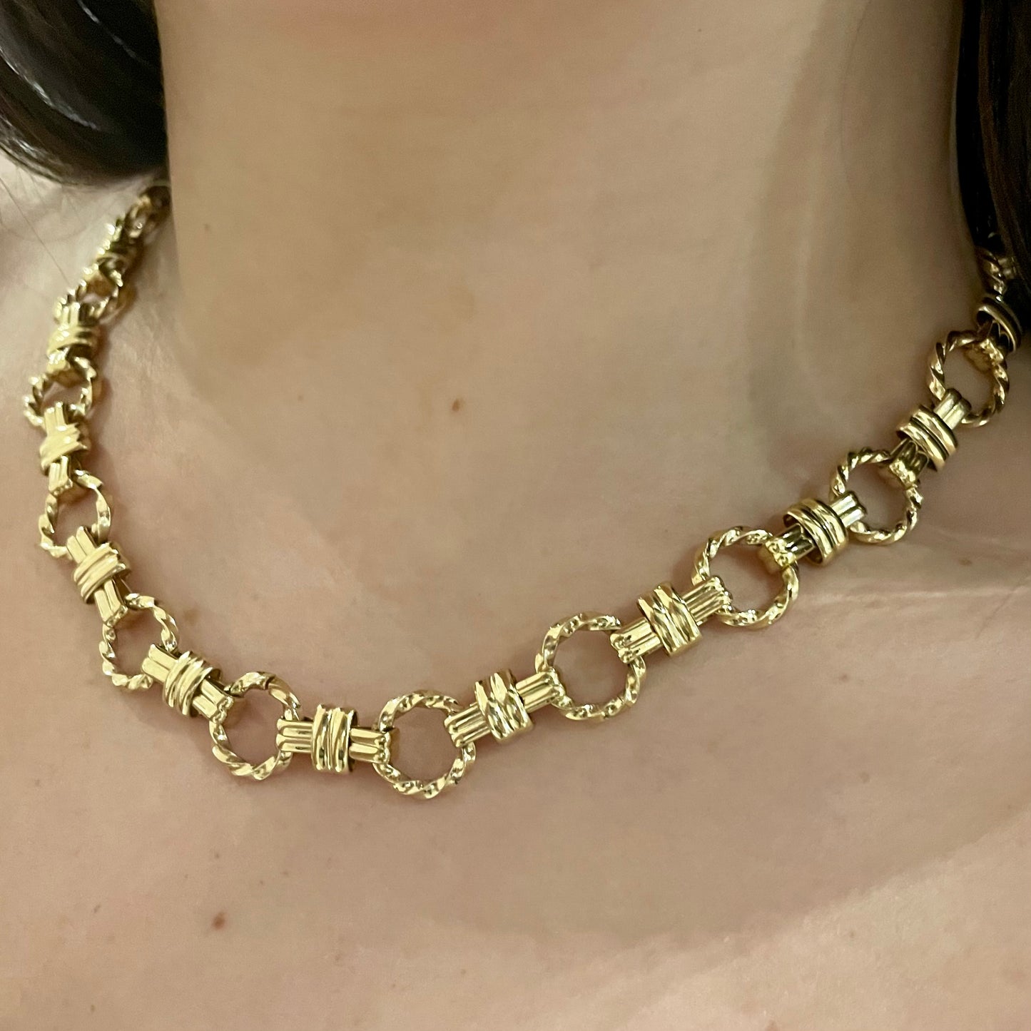 1980s Monet Gold Plated Chunky Chain Necklace