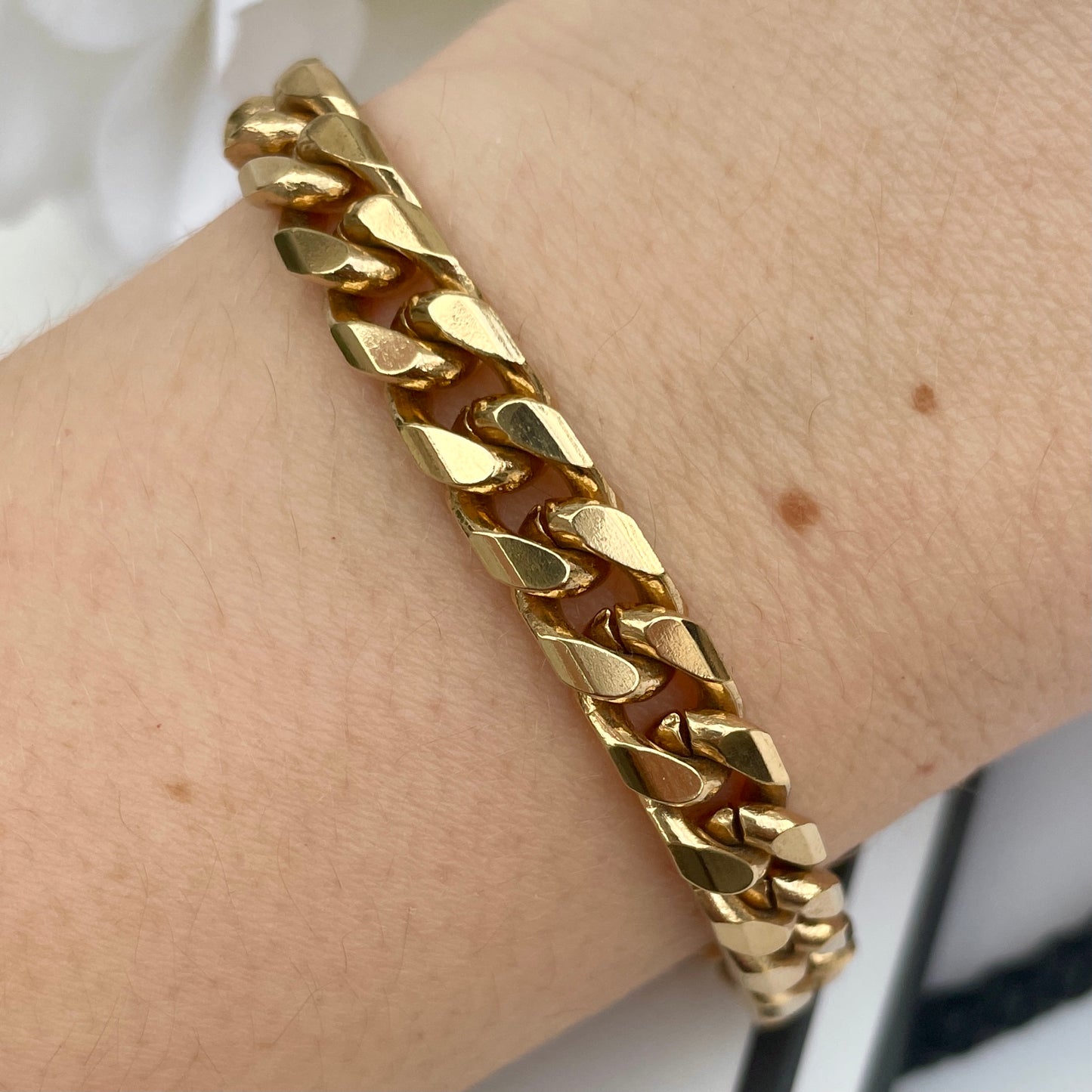 1980s Gold Plated Curb Link Chain Bracelet