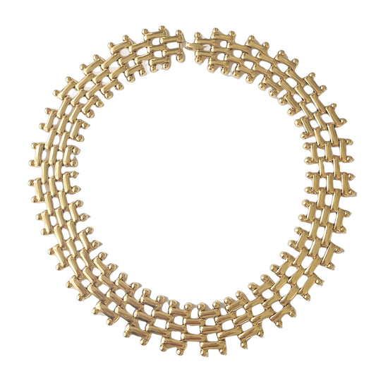1980s Monet Gold Plated Statement Collar Necklace