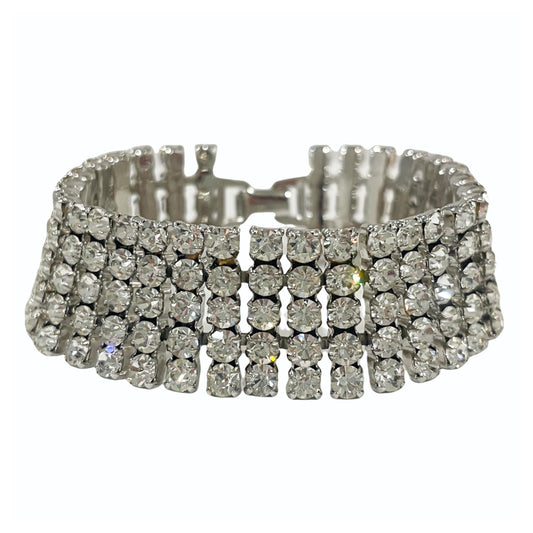 1940s Diamanté Statement Bracelet