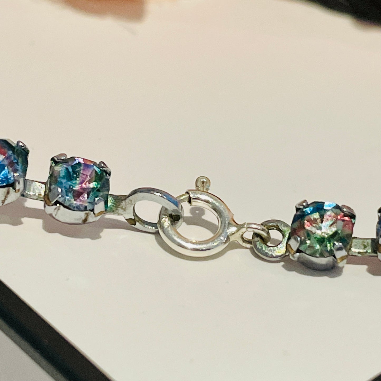 1930s Beautiful Iris Rainbow Crystal Necklace