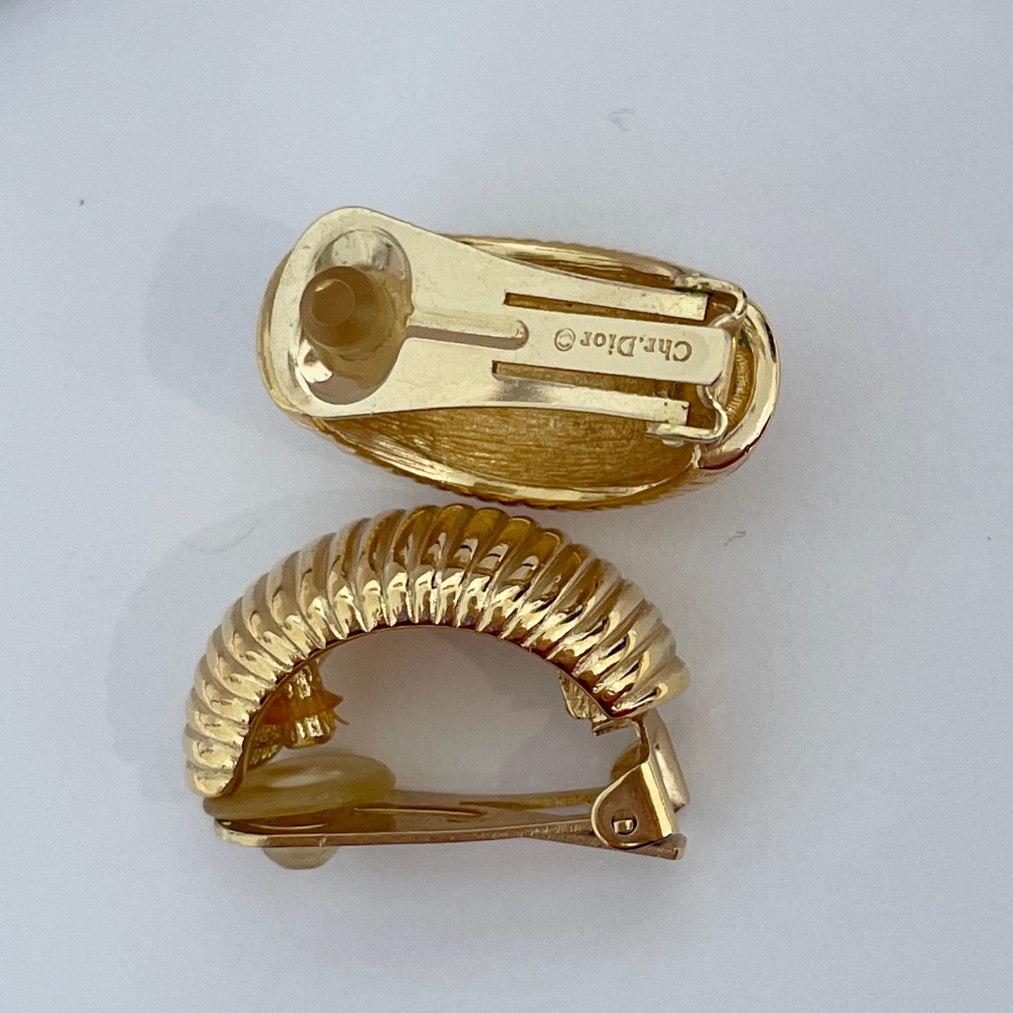 1980s Dior Classic Gold Plated Clip On Earrings