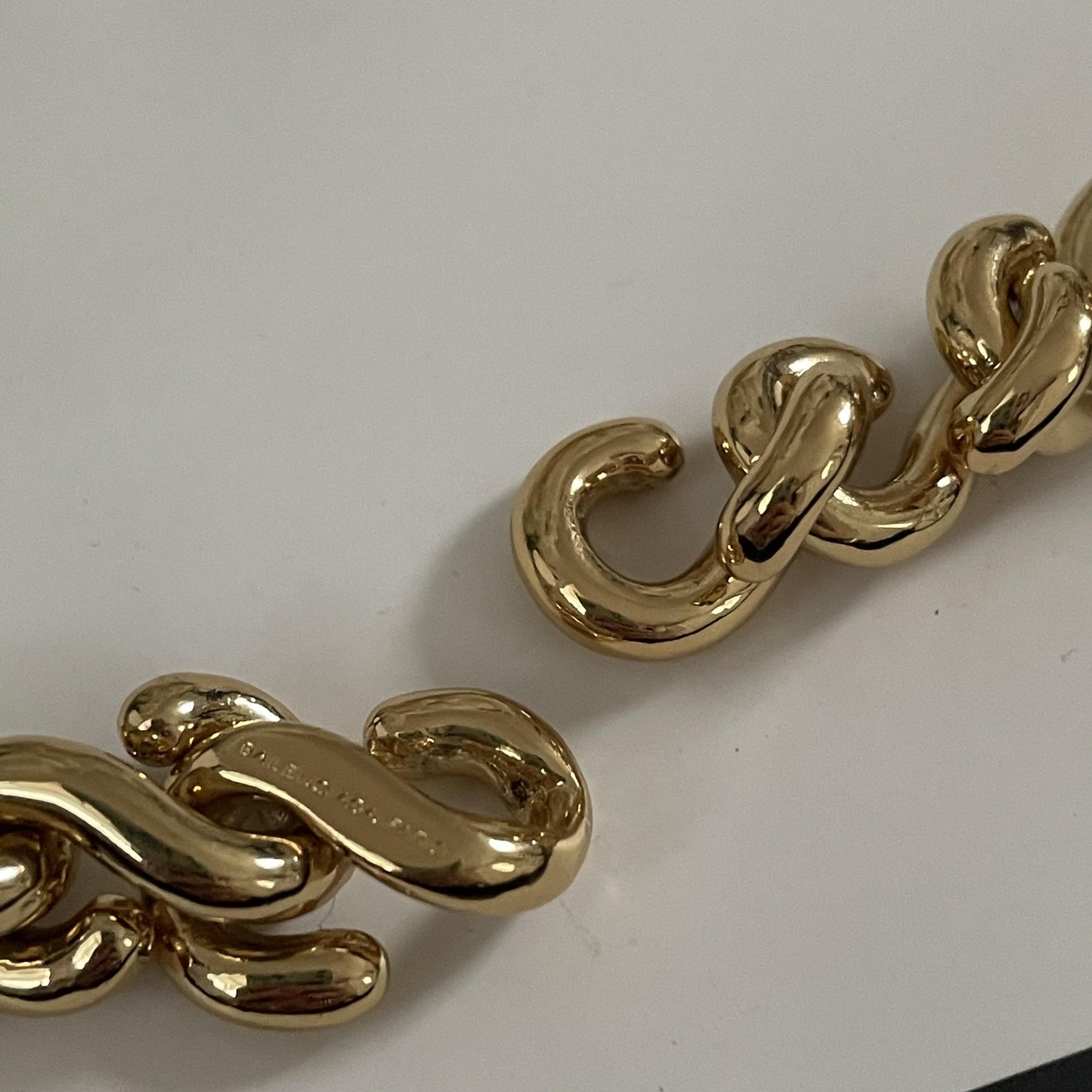 1980s Balenciaga Gold Plated Chunky Chain Collar Necklace