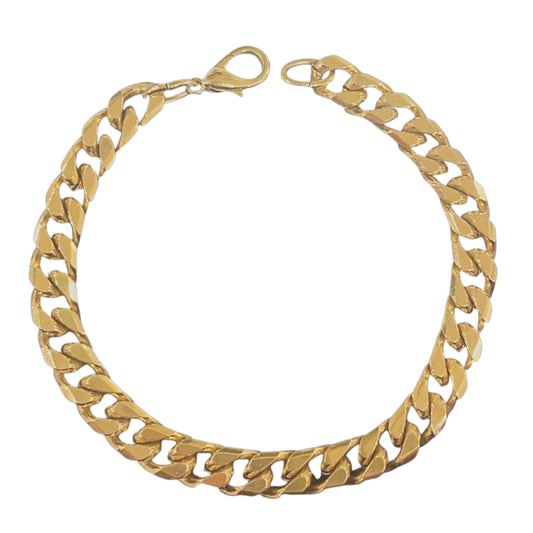 1980s Gold Plated Curb Link Chain Bracelet