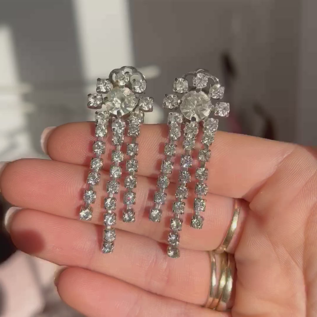 Diamante clip sale on earrings