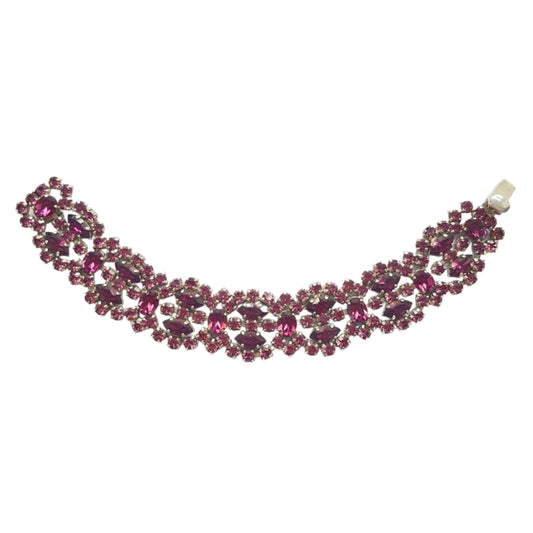 1970s Amethyst Diamanté Sparkly Purple Bracelet