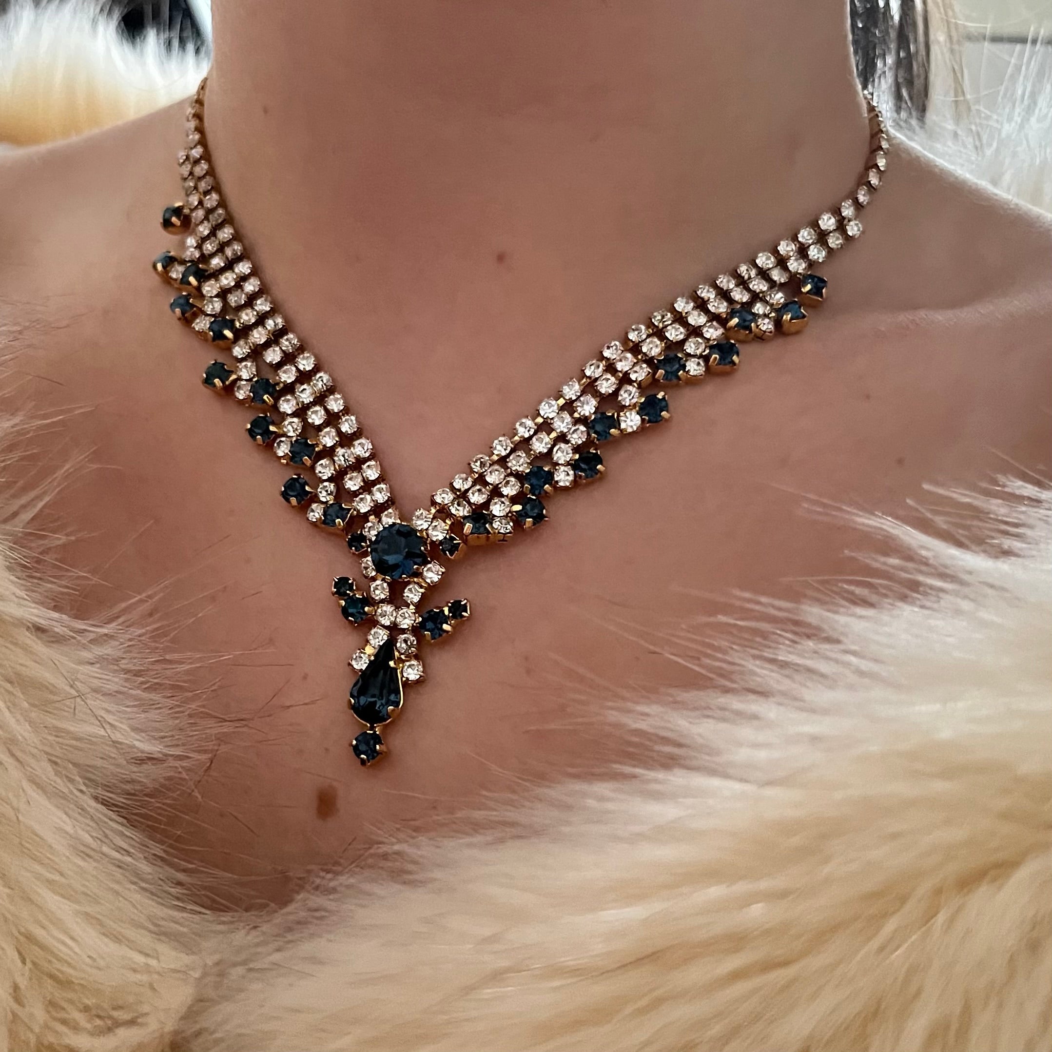 Karen Sampson Gold Plated Diamanté Statement Necklace – AML Boutique NI