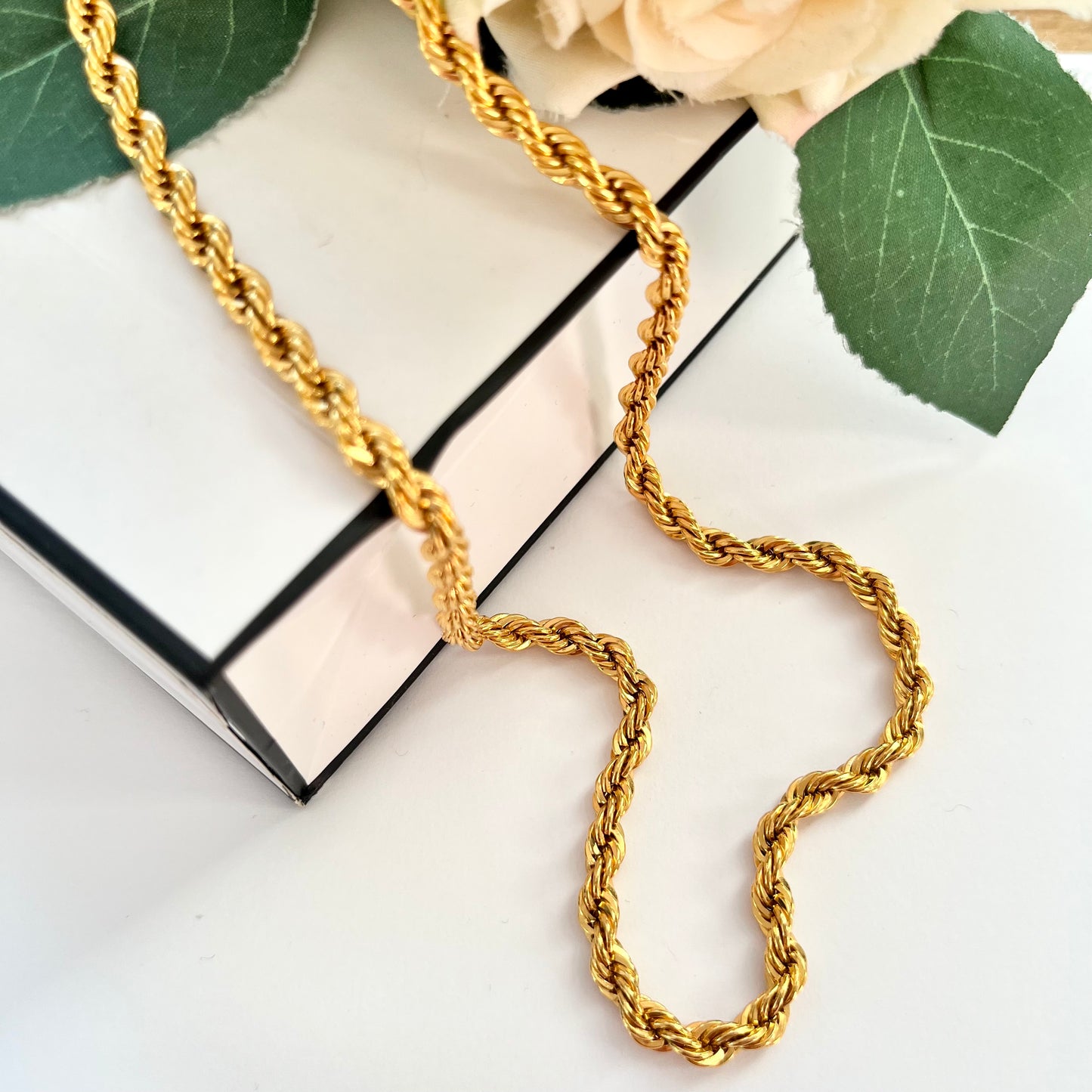 1980s Monet Gold Plated Rope Chain Necklace