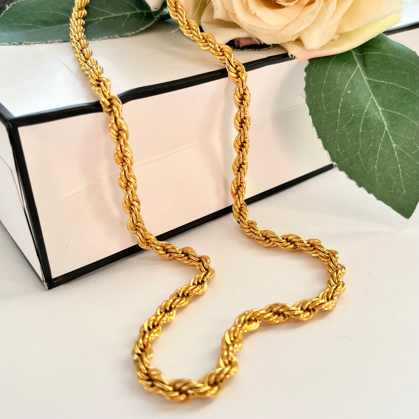 1980s Monet Gold Plated Rope Chain Necklace