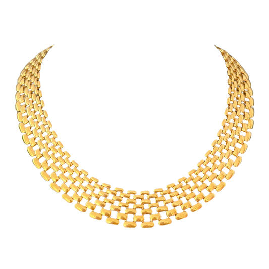1980s Napier Gold Plated Statement Collar Chain Necklace